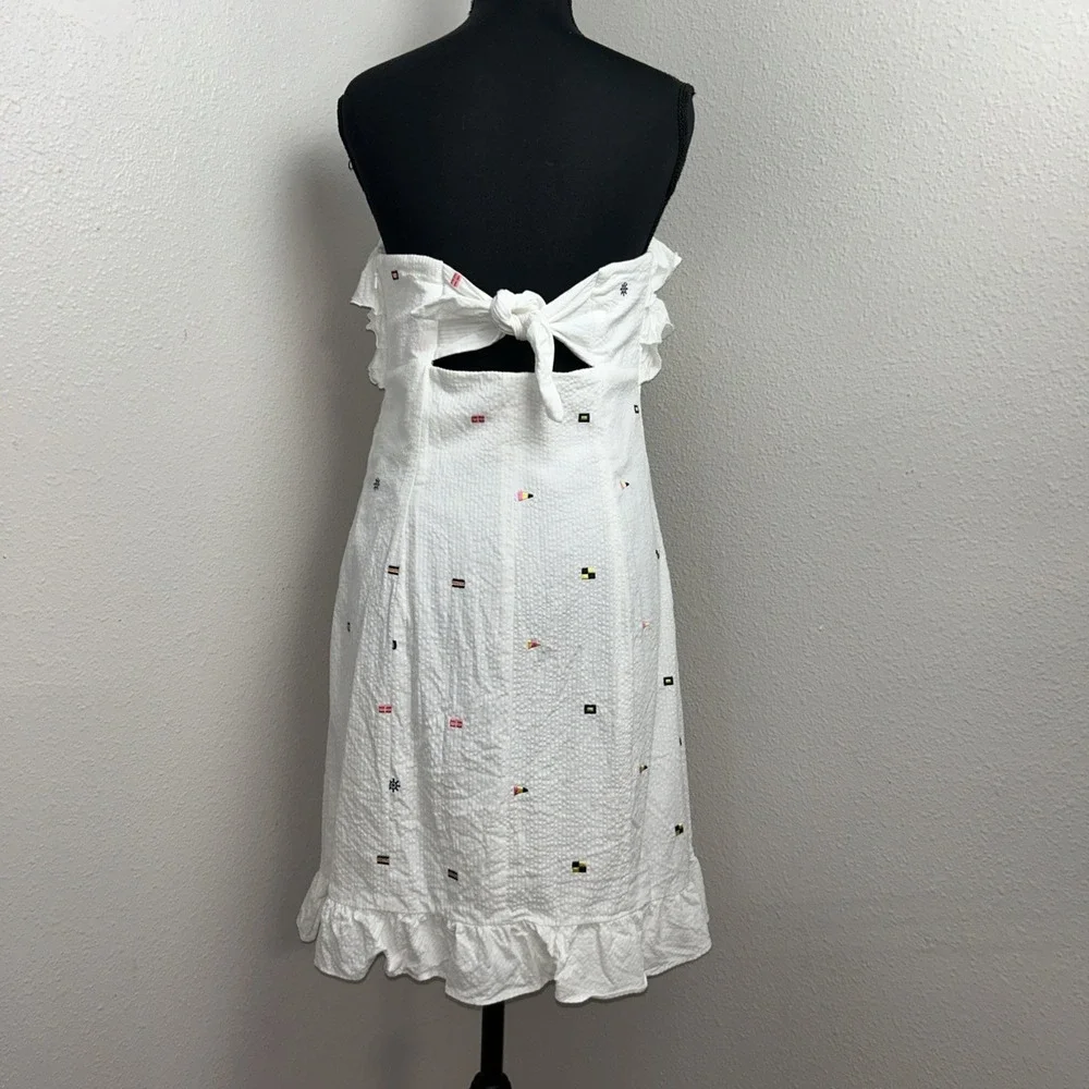 Lilly Pulitzer Strapless‎ Dress Women's 10 Franco Regatta Embroidery Nautical - Picture 2 of 8